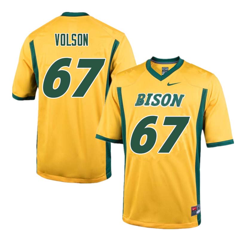 Men #67 Cordell Volson North Dakota State Bison College Football Jerseys Sale-Yellow - Click Image to Close